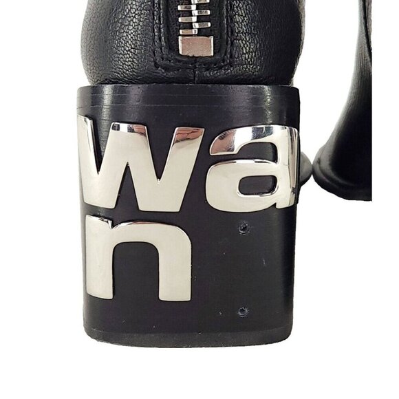 Alexander Wang Grain Parker Boots 35.5 US 5.5 Womens Black Leather ASIS - Picture 7 of 14